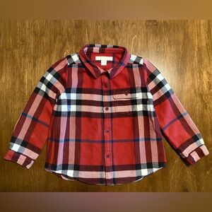 Pre-owned Burberry Kids Red Plaid Flannel Shirt